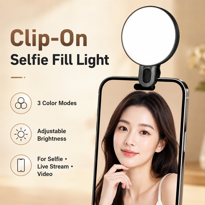 Beauty Makeup Camera - Luz de Preenchimento LED RGB Portátil