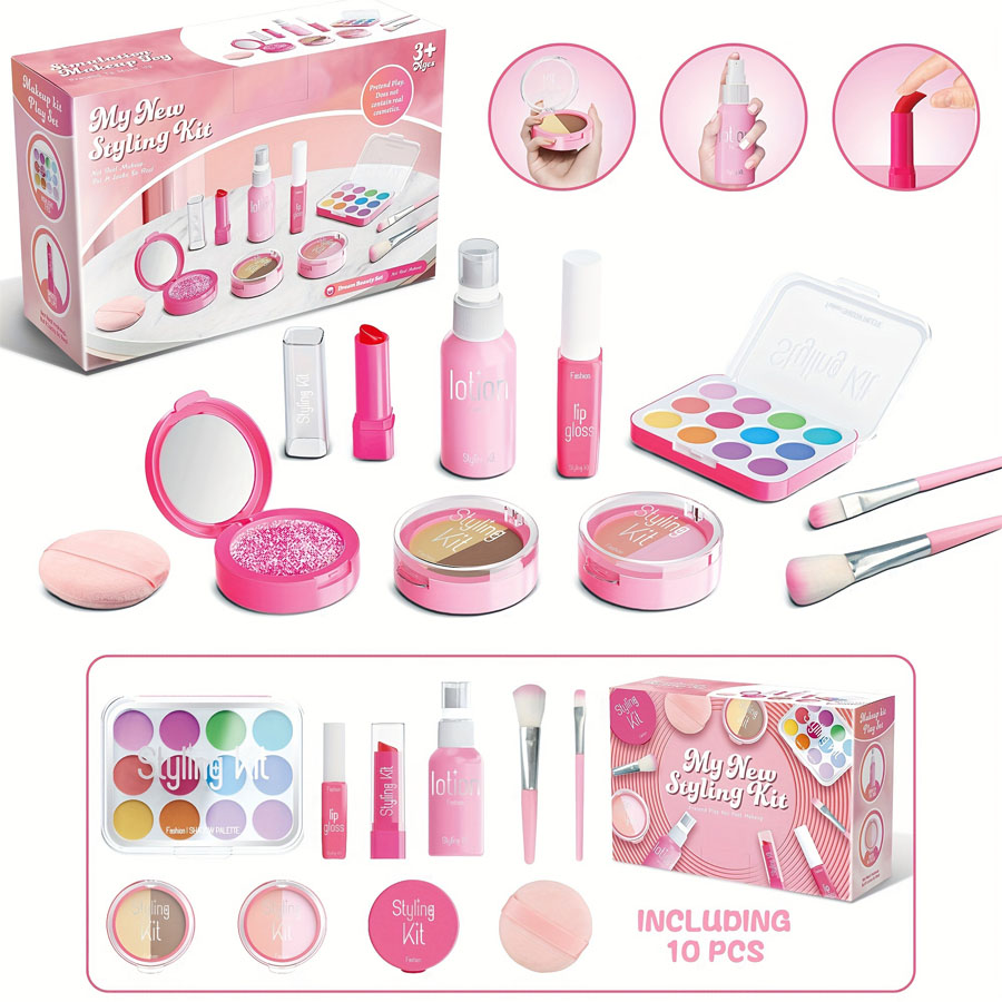 Beauty Y Makeup - Conjunto de brinquedos de maquiagem infantil