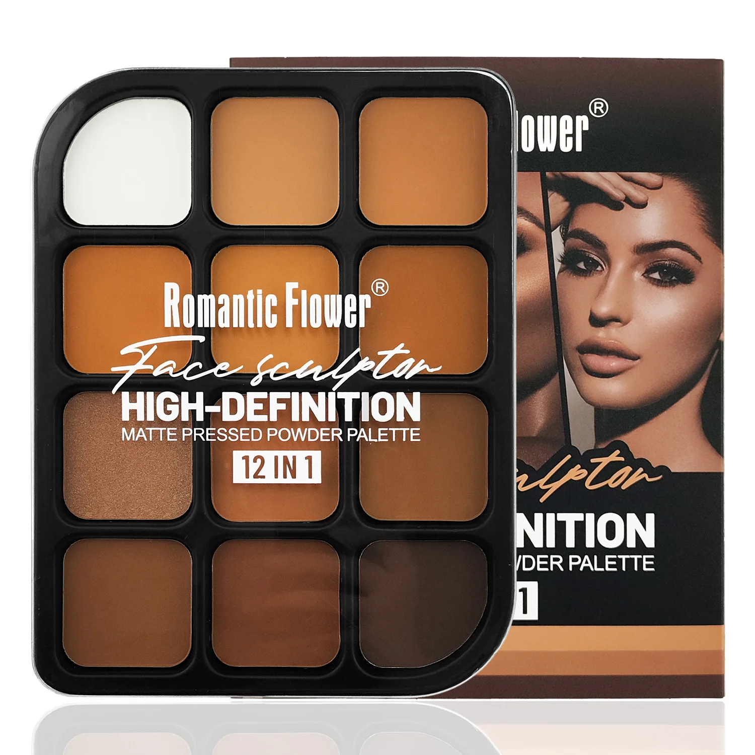 Highlighter Bronzer Palette - Paleta de contorno fosco de pele