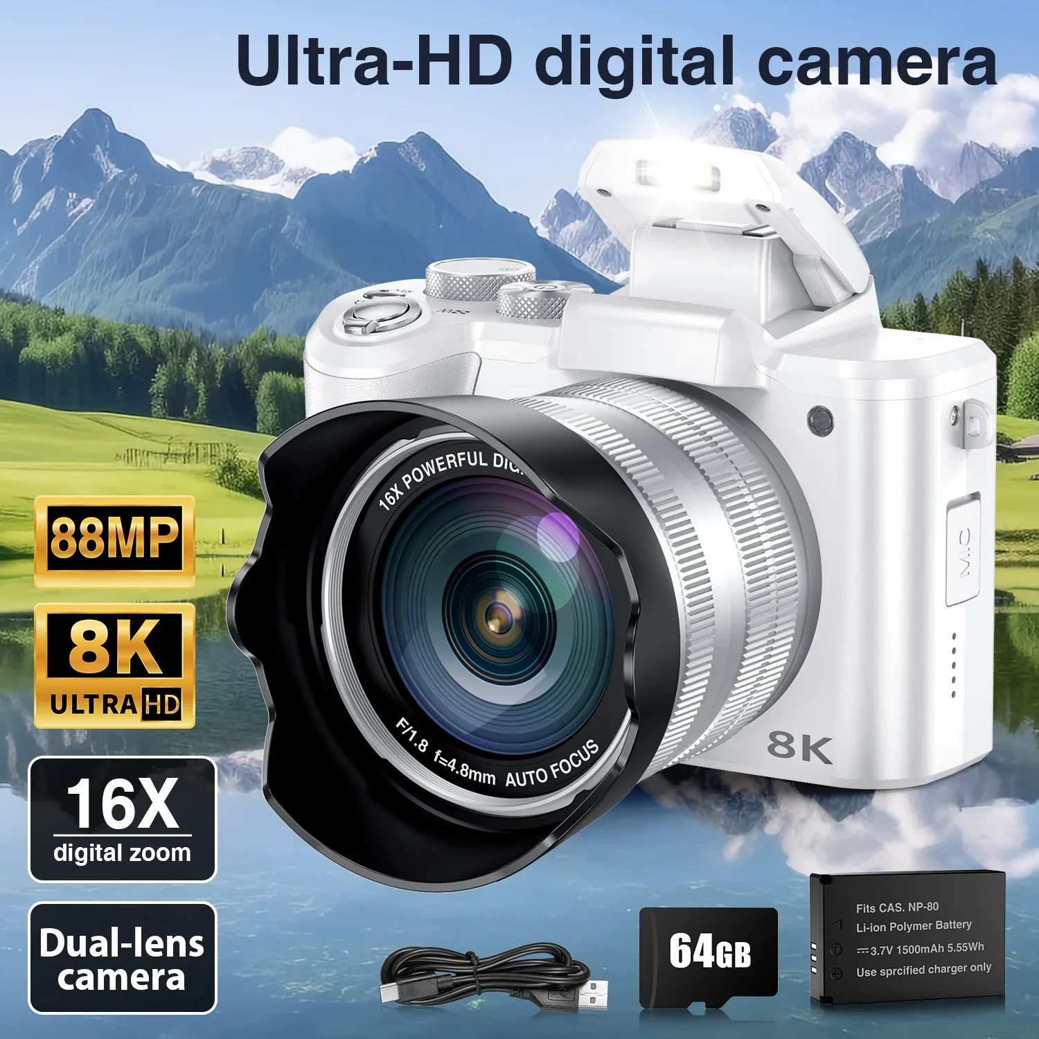 Beauty Makeup Camera - Câmeras digitais selfie 8k para fotografia,