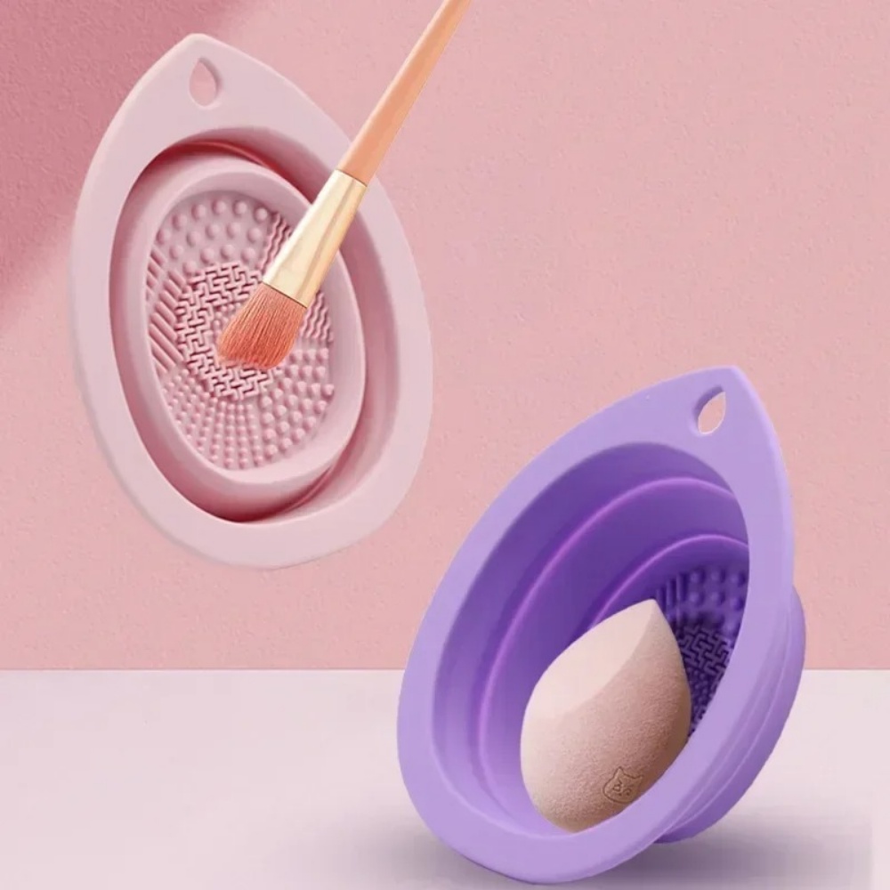 Beauty Makeup Brushes - Tigela Dobrável de Silicone para Limpeza