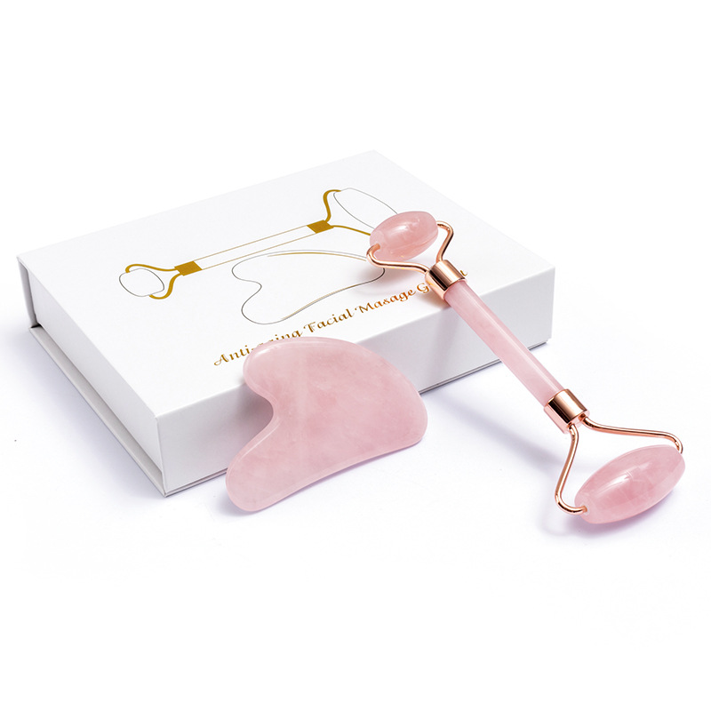 Rosa natural de quartzo jade r - Jade Roller Gua Sha avaliação e preço