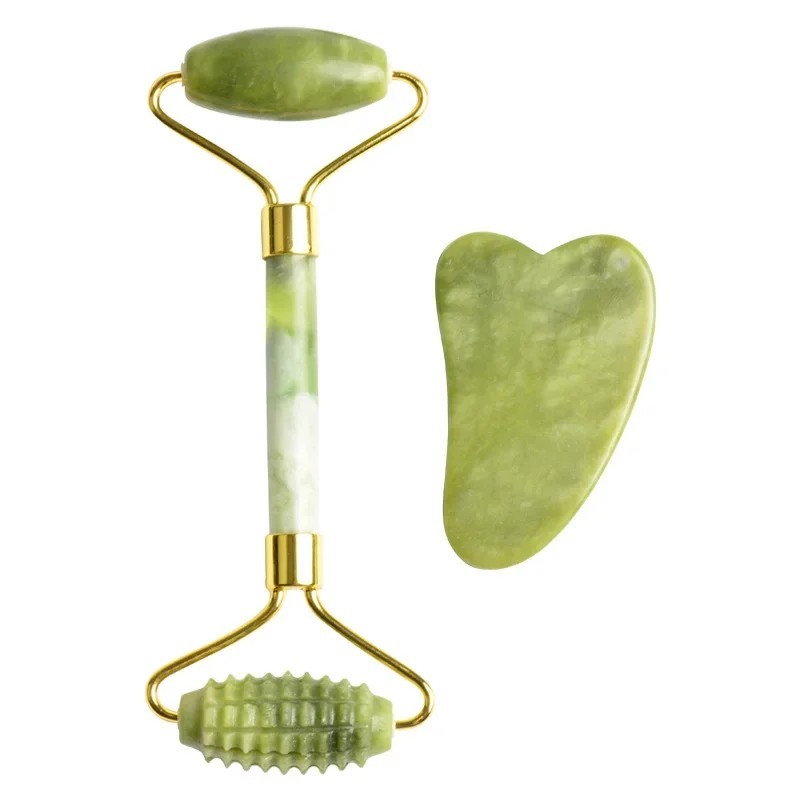 Conjunto de rolo de massagem d - Jade Roller Gua Sha avaliação e preço