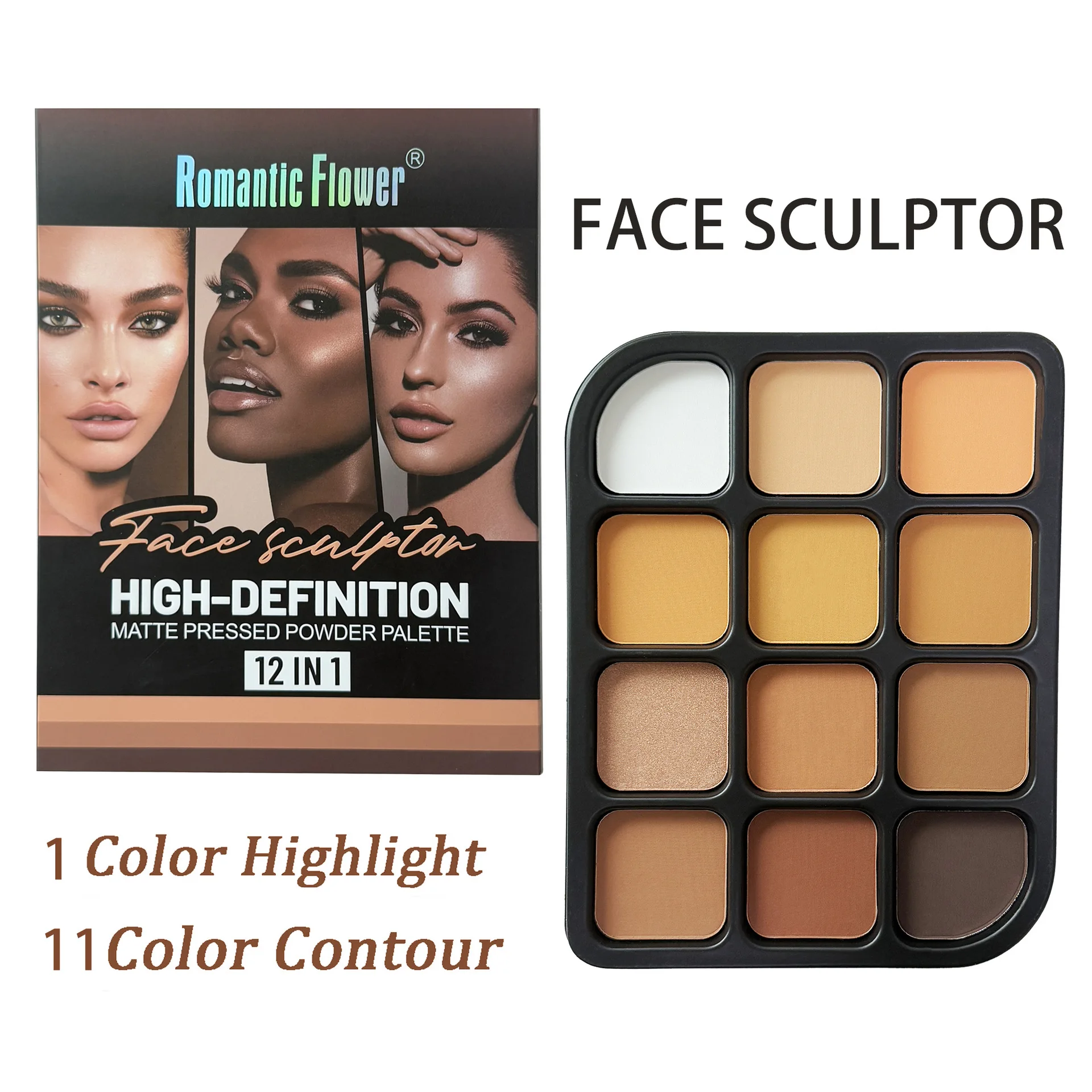 Paleta de contorno fosco de pe - Highlighter Bronzer Palette avaliação e preço