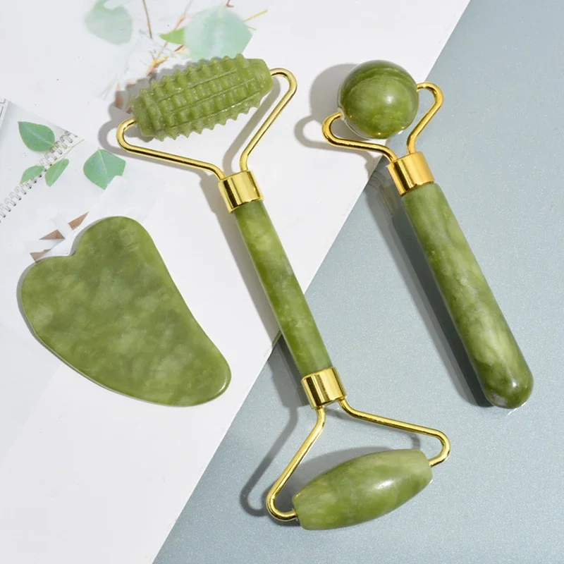 Rolo de jade natural rosto gua - Jade Roller Gua Sha avaliação e preço